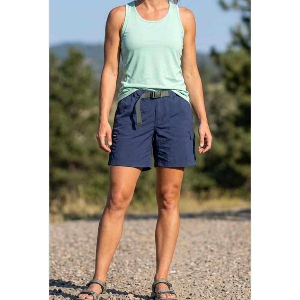 Columbia Womens Navy Blue Sandy River Cargo Hiking 6" Shorts Size L